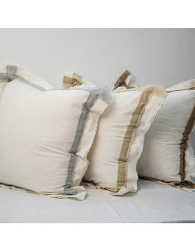 Combo Almohadones Oporto - Base Natural y Bordes en Gasa Color