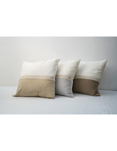 Combo Almohadones -  LISBOA Combinado Tusor y bambula desflecada