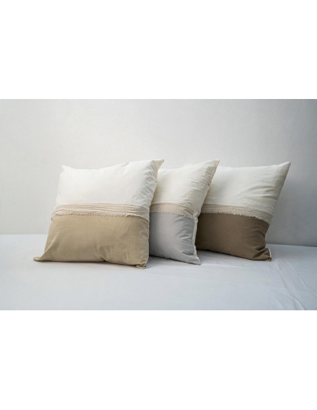 Combo Almohadones -  LISBOA Combinado Tusor y bambula desflecada