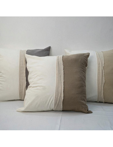 Combo Almohadones -  LISBOA Combinado Tusor y bambula desflecada