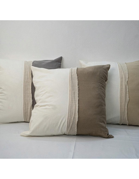 Combo Almohadones -  LISBOA Combinado Tusor y bambula desflecada