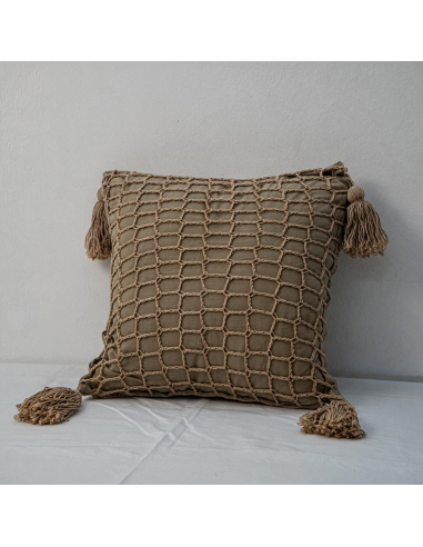 Almohadón - Cuadros Grandes Crochet y Borlas