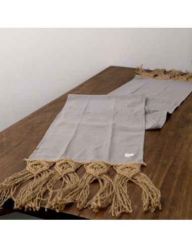 Camino de Mesa - Macramé Rombos Yute