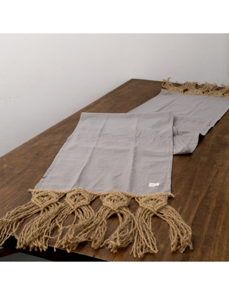 Camino de Mesa - Macramé Rombos Yute