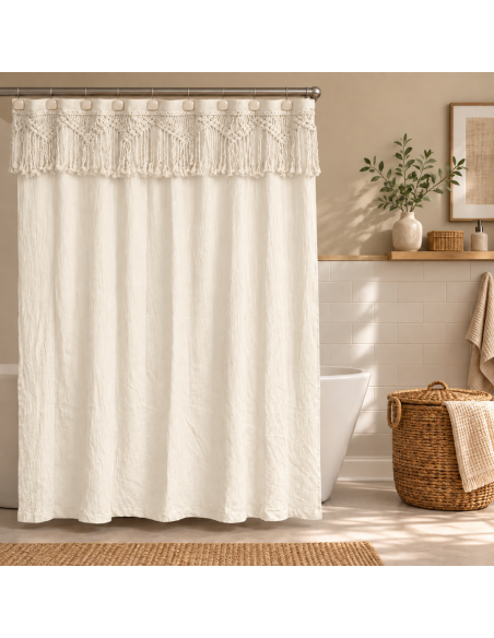 Cortina de Baño - Macramé Alisos