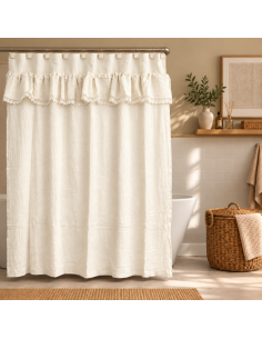 Cortina de Baño - Antonieta - Tul Bordado y Volado