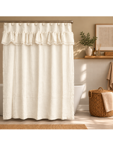 Cortina de Baño - Antonieta - Tul Bordado y Volado