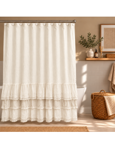 Cortina de Baño: Victoria  Tul Bordado