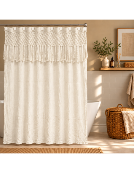 Cortina de Baño -  Rombos Crochet
