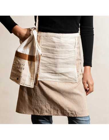SET LOVELY CHEf: Delantal Anthropologie - Corto + Repasador