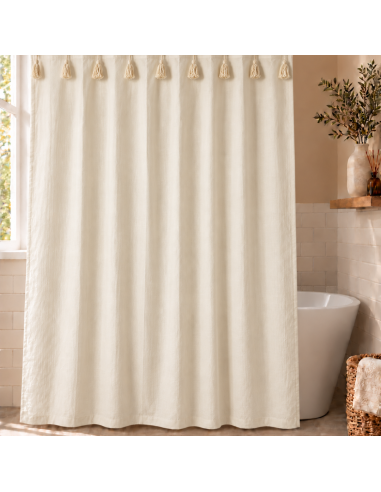 Cortina de Baño: Greta borlas - Liso
