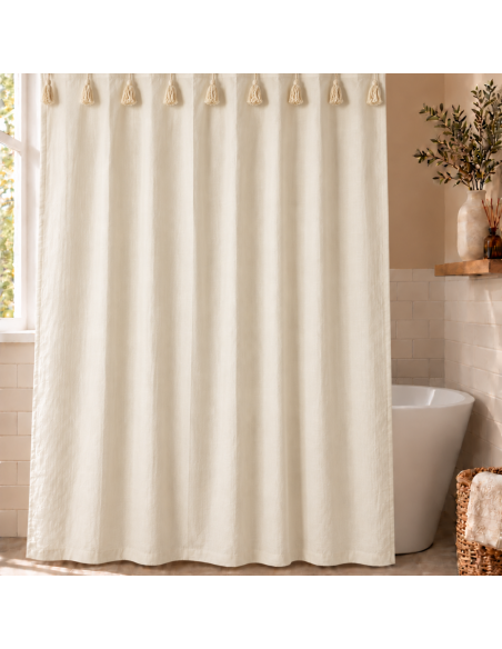 Cortina de Baño: Greta borlas - Liso