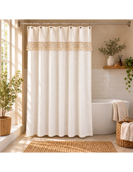 Cortina de Baño - Macrame Natural