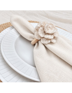Servilletero  Flor Crochet x 4