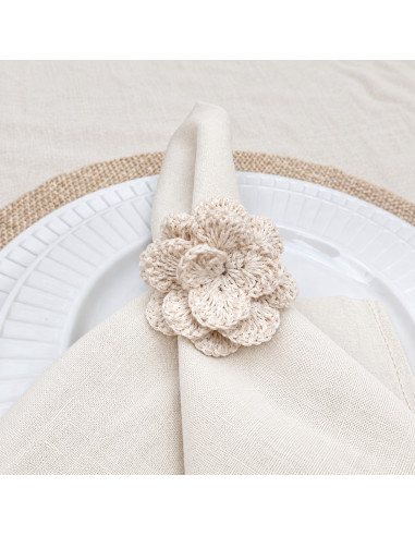 Servilletero  Flor Crochet x 4