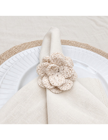 Servilletero  Flor Crochet x 4