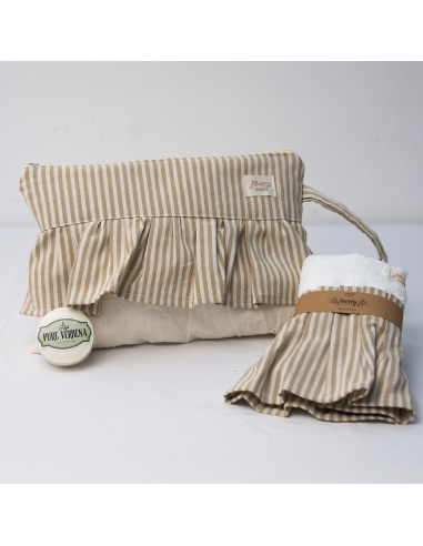 Neceser Emilie Combinado Rayas + Mini Toalla + jabón
