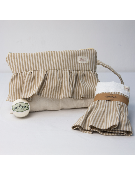 Neceser Emilie Combinado Rayas + Mini Toalla + jabón
