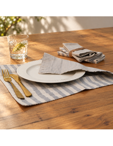 Individuales Reversibles x4 -  Rayas