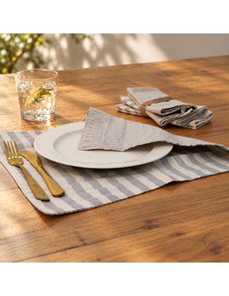 Individuales Reversibles x4 -  Rayas