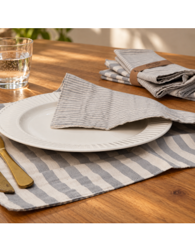 Individuales Reversibles x4 -  Rayas