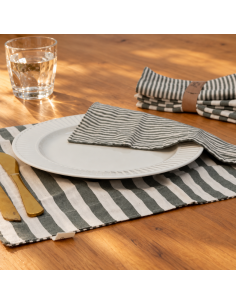 Individuales Reversibles x4 -  Rayas