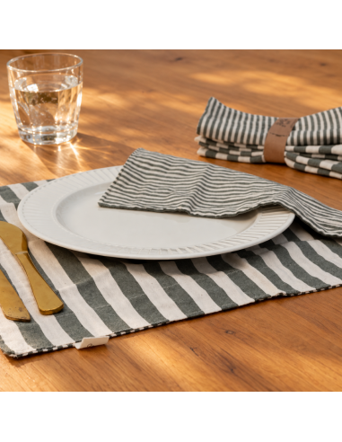Individuales Reversibles x4 -  Rayas