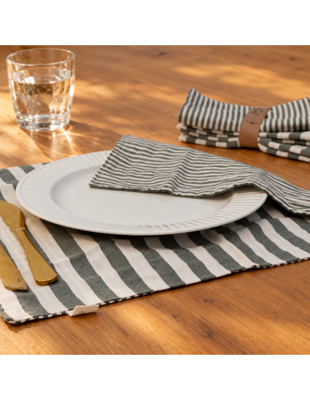 Individuales Reversibles x4 -  Rayas