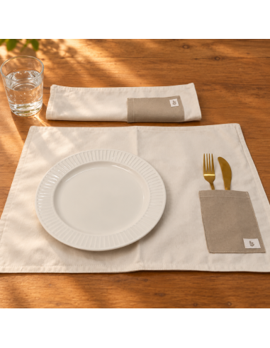 Individuales XL - Con Porta Cubiertos x 4