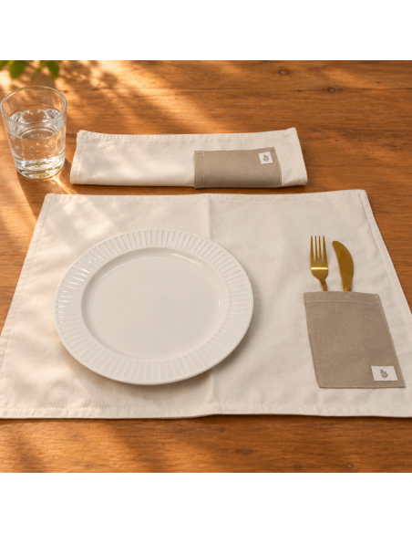 Individuales XL - Con Porta Cubiertos x 4