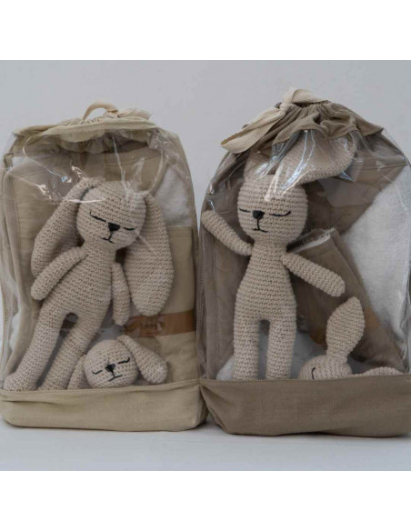 Set Baby: Mascota, Sonajero, 2 Babitas, 1 toallón