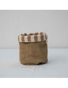 Contenedor Reversible Arpillera y  Rayas
