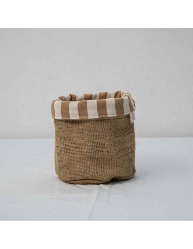 Contenedor Reversible Arpillera y  Rayas