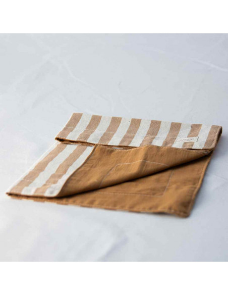 Pack Individuales Reversibles + Contenedor Tusor Rayas