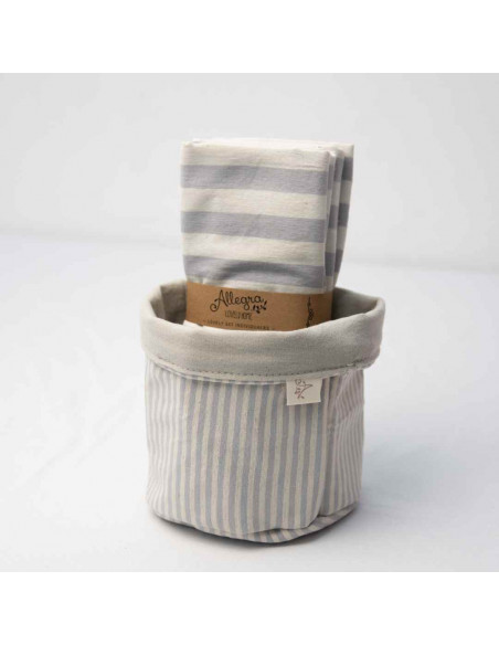 Pack Individuales Reversibles + Contenedor Tusor Rayas