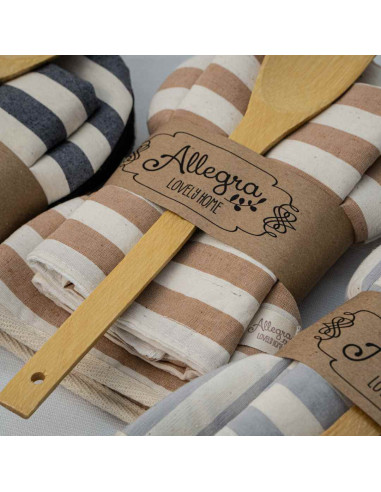Set Manopla Vintage - Volados,  Repasador + Cuchara