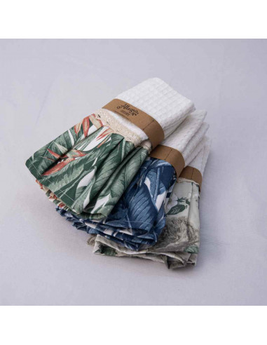 Pack de Repasadores Estampados Puntillas y Volados x2