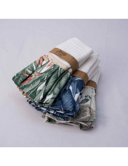 Pack de Repasadores Estampados Puntillas y Volados x2