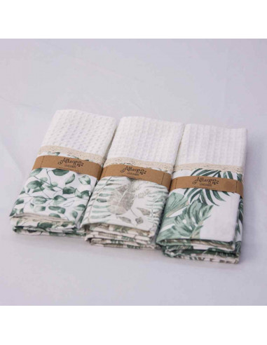 Pack de Repasadores Estampados Puntillas y Faja x2