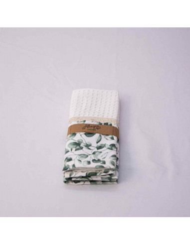 Pack de Repasadores Estampados Puntillas y Faja x2