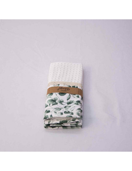 Pack de Repasadores Estampados Puntillas y Faja x2