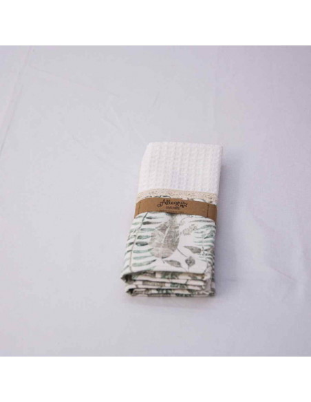 Pack de Repasadores Estampados Puntillas y Faja x2