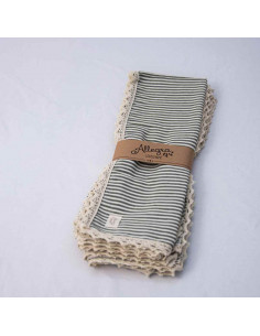 Mantel Diario - 90 x 90 cm  pack x 3 - Tusor con Puntilla 2