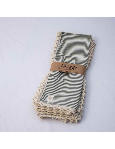 Mantel Diario - 90 x 90 cm  pack x 3 - Tusor con Puntilla