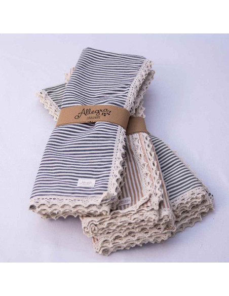 Mantel Diario - 90 x 90 cm  pack x 3 - Tusor con Puntilla