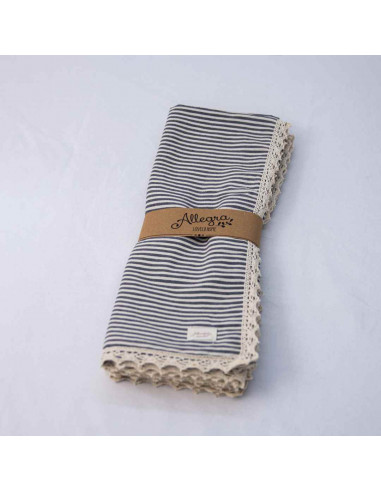 Mantel Diario - 90 x 90 cm  pack x 3 - Tusor con Puntilla
