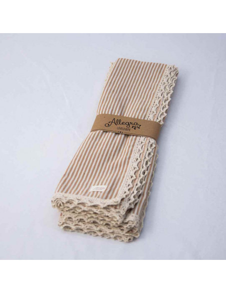 Mantel Diario - 90 x 90 cm  pack x 3 - Tusor con Puntilla