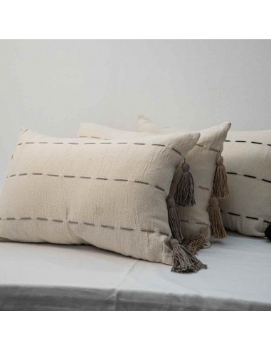 Combo Almohadón  Pespunte  y borlas - 2 x  40 x 60