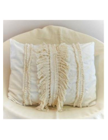 Combo Almohadones - Agnie II - Flecos verticales Lienzo Natural x2