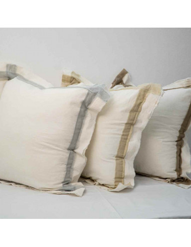 Combo Almohadones Oporto - Base Natural y Bordes en Gasa Color